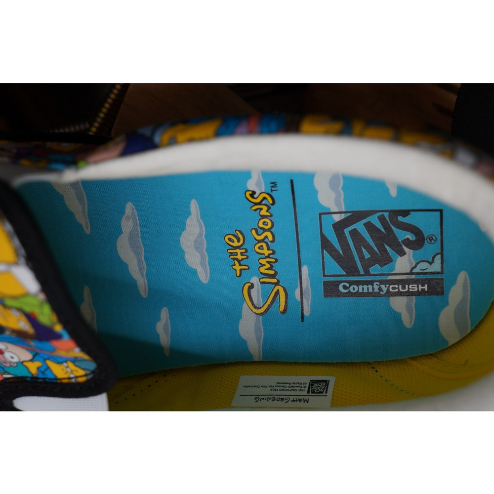 VANS X THE SIMPSONS SHOES MENS 9.5 SPRINGFIELD COLLAGE COMFYCUSH CLASSIC SLIP-ON - Picture 13 of 14
